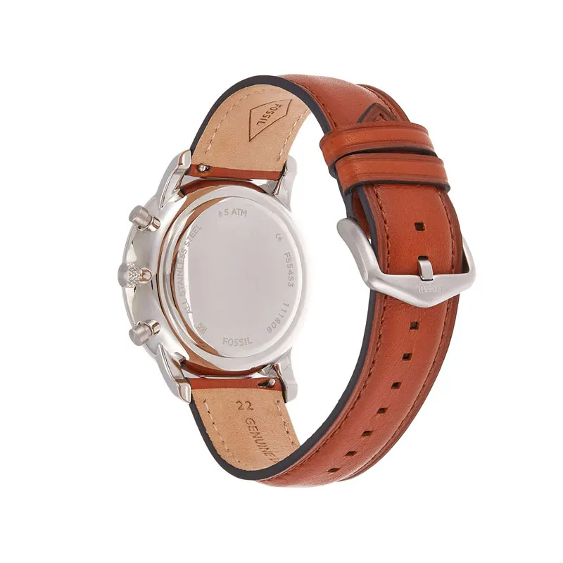 Fossil Neutra Chronograph Blue Dial Brown Men's Watch-FS5453